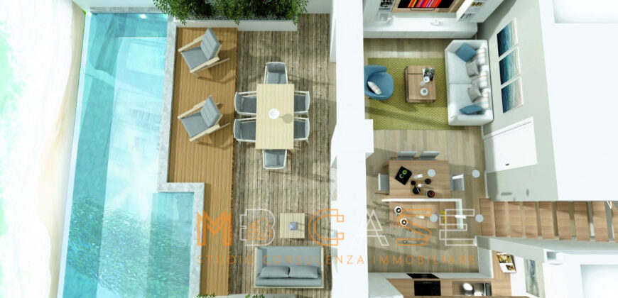 PRESTIGIOSO TRILOCALE DUPLEX NUOVO con PISCINA